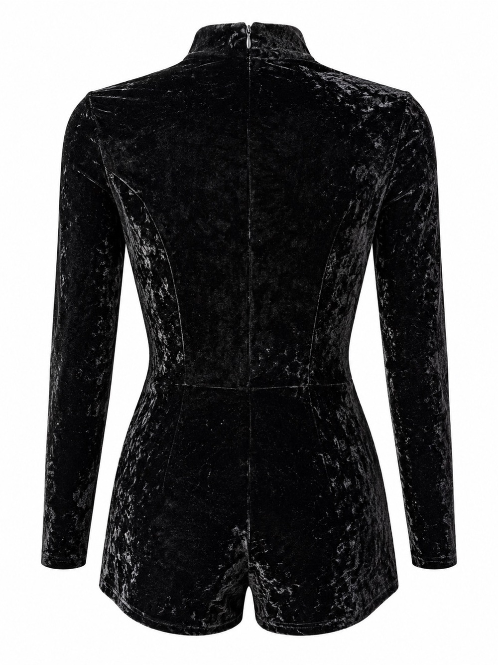 Forever 21 Black Velvet Long-Sleeve Romper - Picture 2 of 2